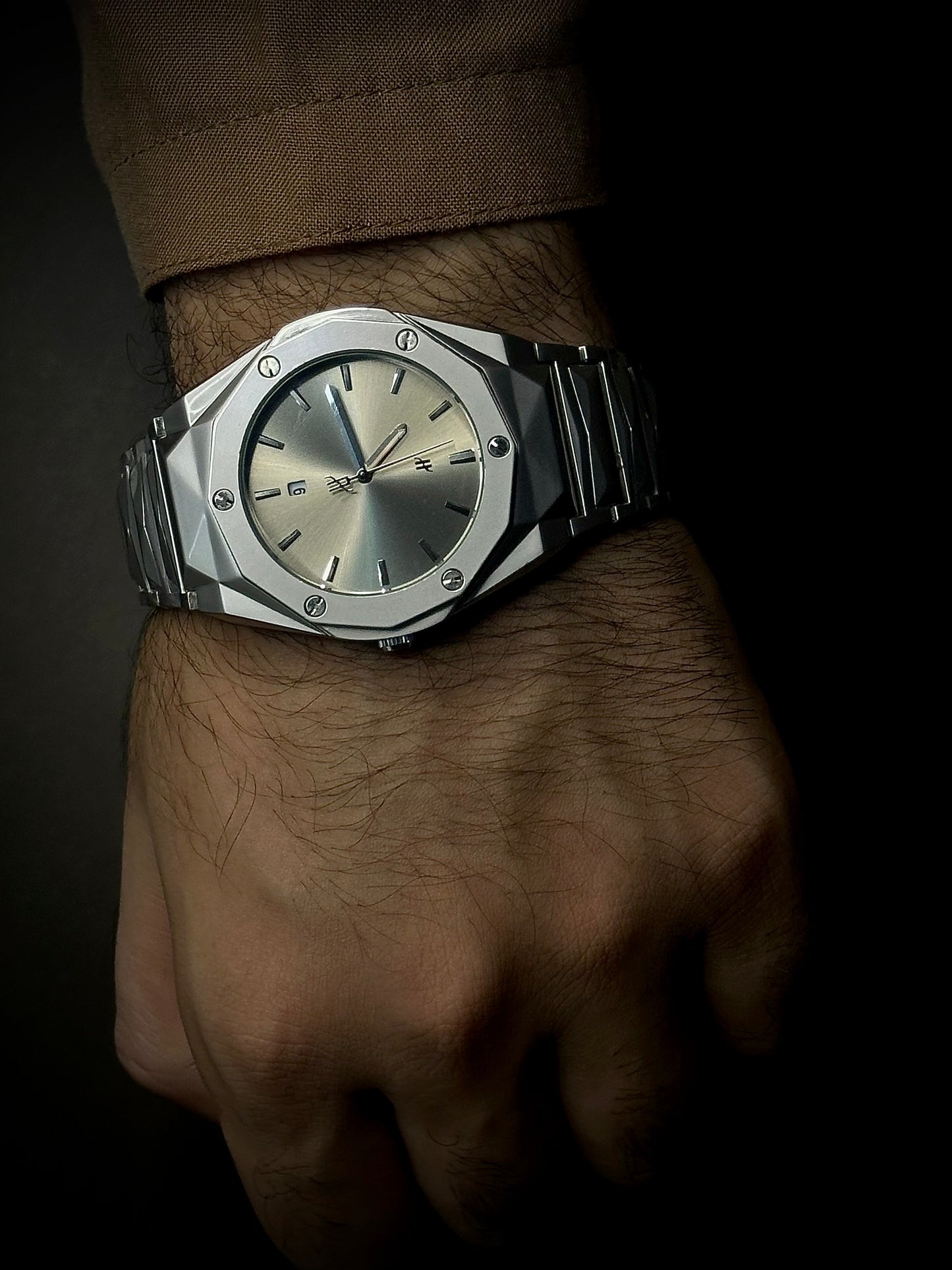 Hublot - Iced sea | Greenish 3D design Chain | Date perpetual