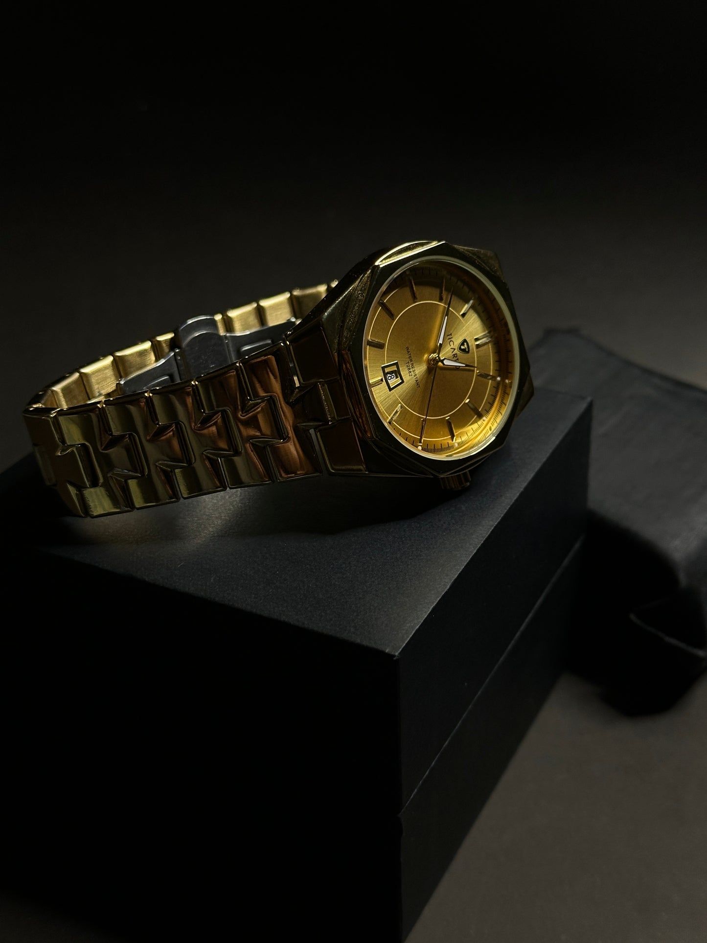Ticarto - OctaGold | Shinny Golden (date display & water resistance)