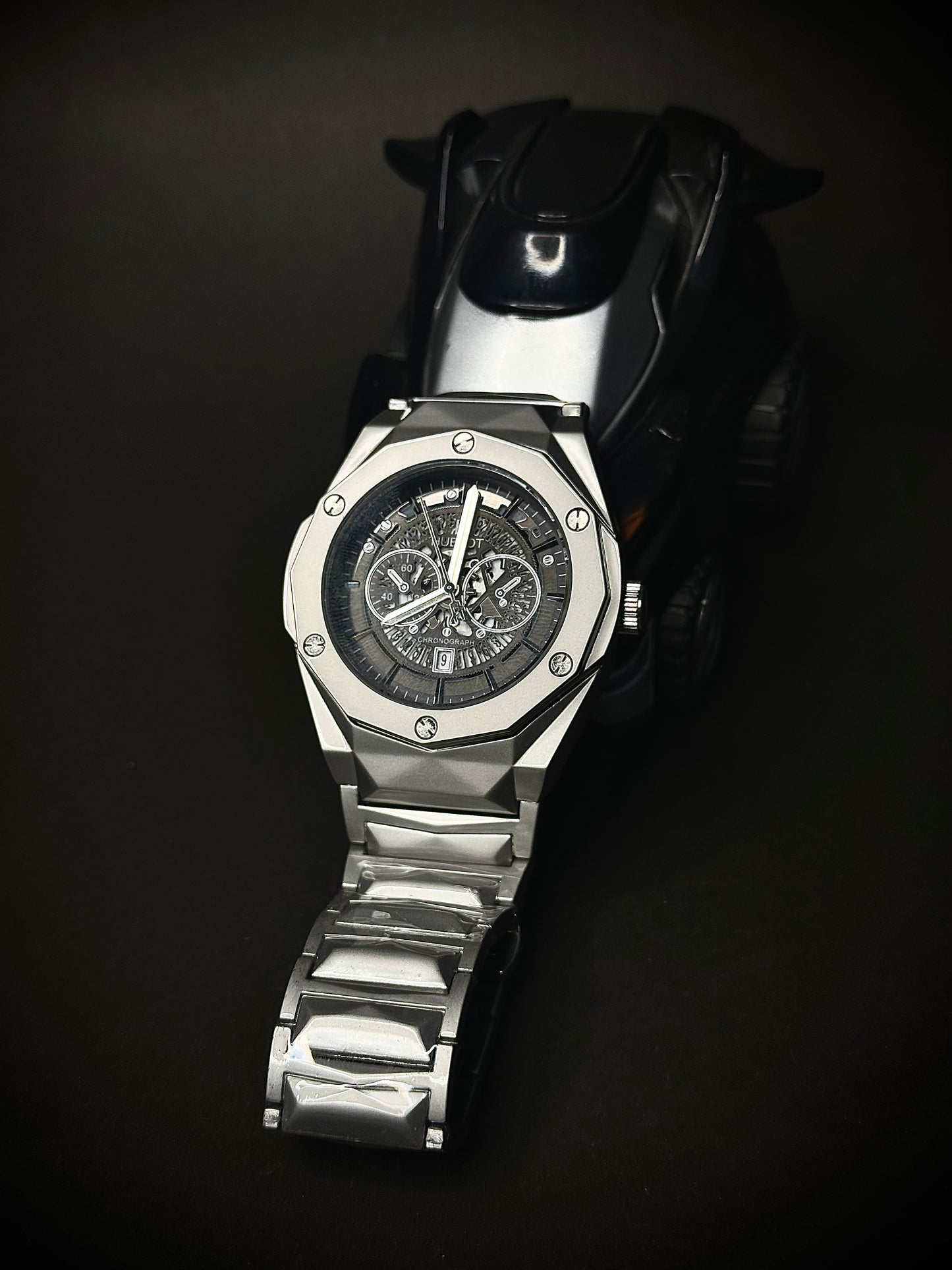 Hublot - Universe | Silver 3D design Chain | Date perpetual