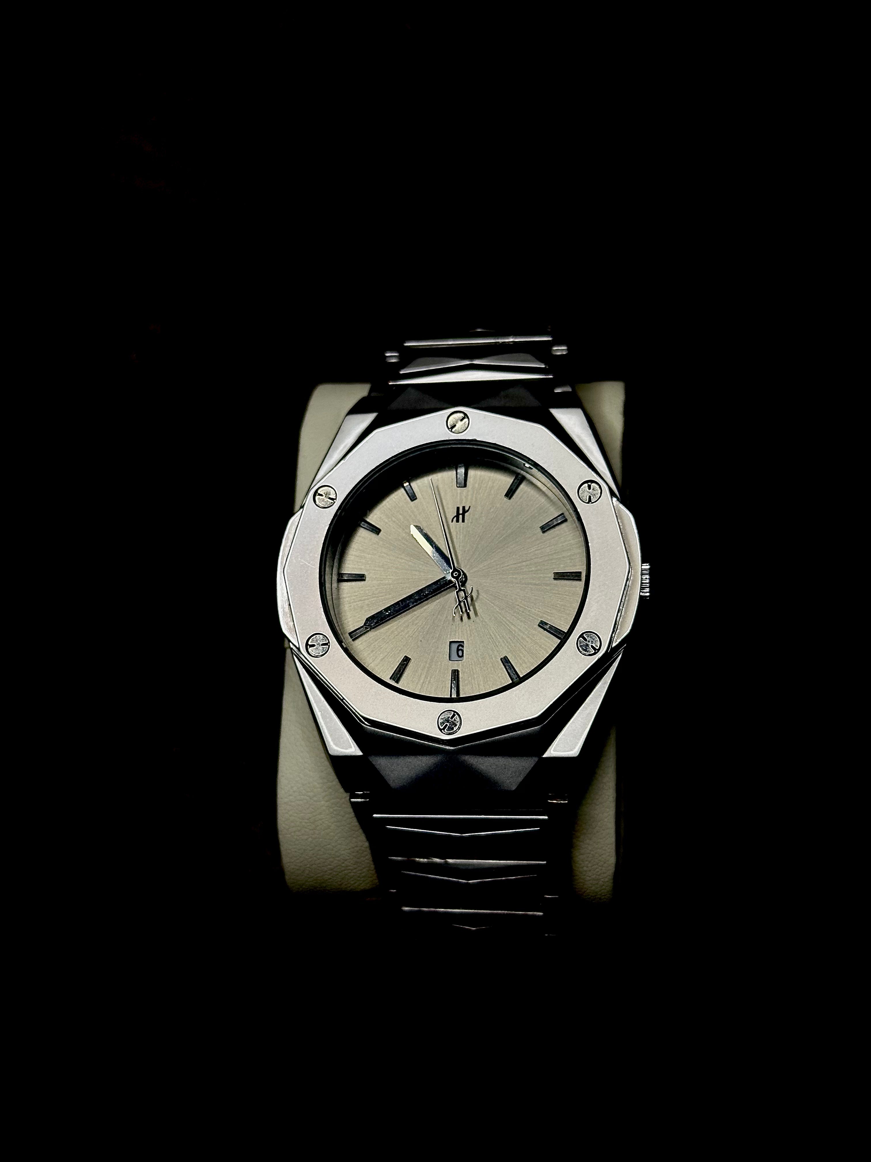 Hublot - Iced sea | Greenish 3D design Chain | Date perpetual