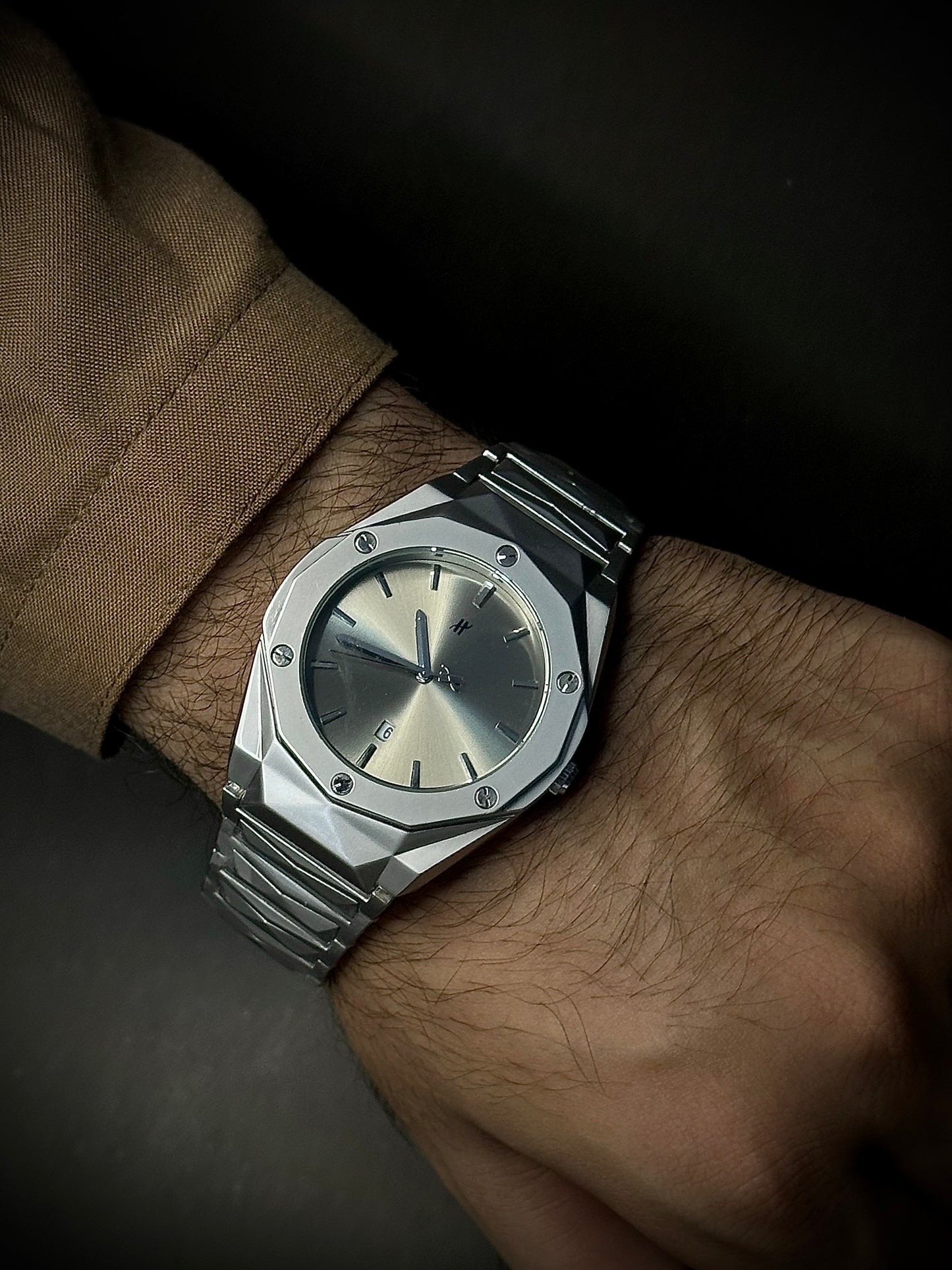 Hublot - Iced sea | Greenish 3D design Chain | Date perpetual