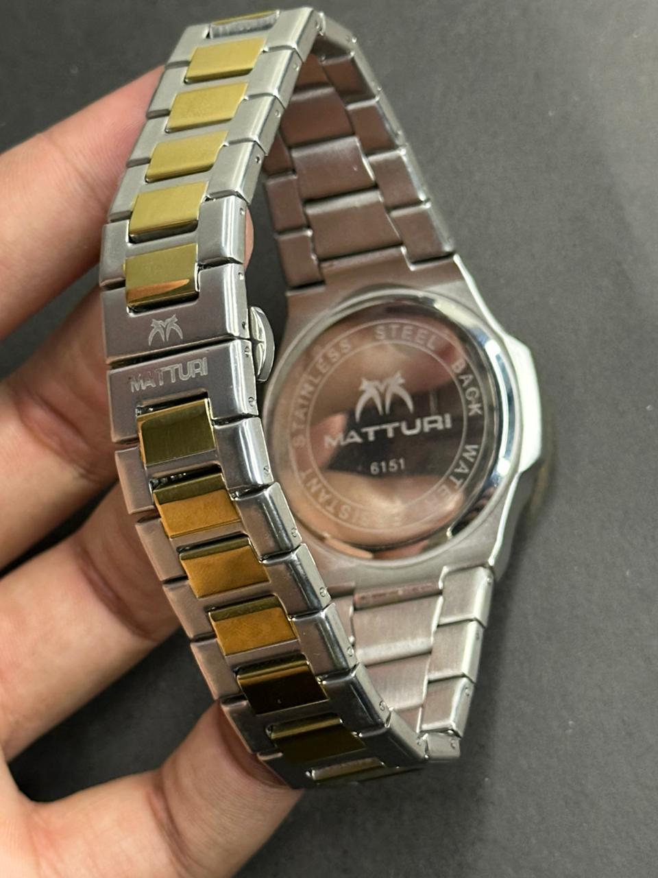 Maturi Black silver and golden