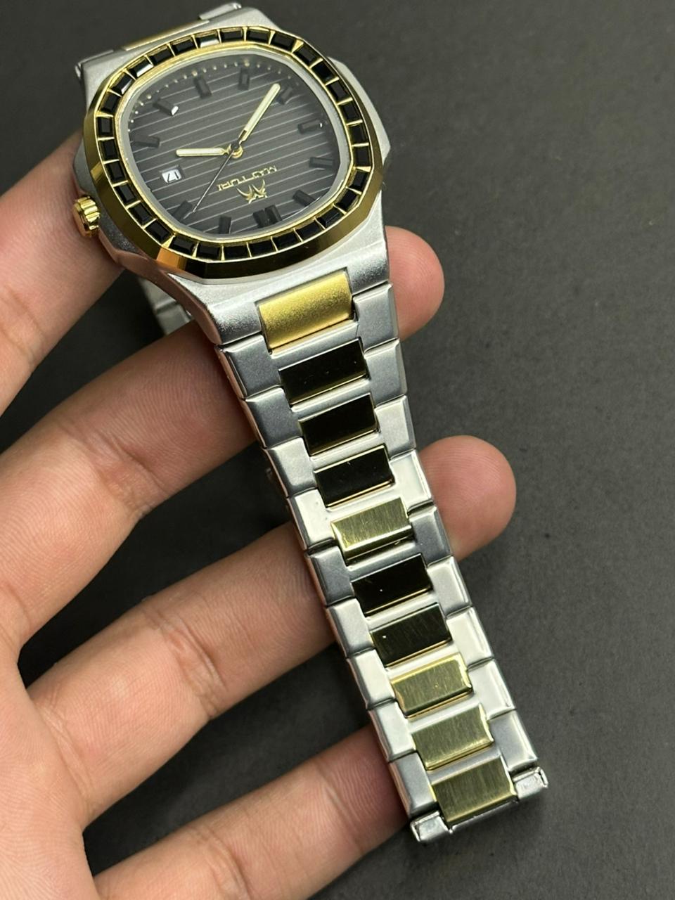 Maturi Black silver and golden