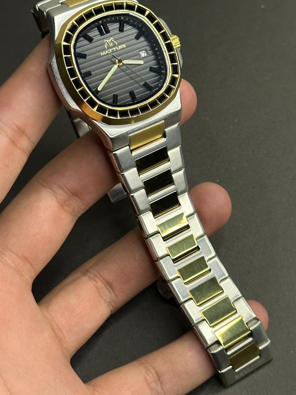 Maturi Black silver and golden